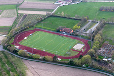 Vue aérienne de Terrains des installations sportives du stade Schaible à Offenburg dans le département Bade-Wurtemberg, Allemagne