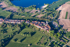 Vue aérienne de Hinterstadel à Jockgrim dans le département Rhénanie-Palatinat, Allemagne