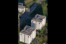 Vue aérienne de Systec & Services, Cognex Allemagne dans le parc technologique à le quartier Rintheim in Karlsruhe dans le département Bade-Wurtemberg, Allemagne