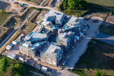 Chantier de construction du LTC - Linder Technology Campus dans la Wilhelm-Schickard-Straße dans le parc technologique Karlsruhe à le quartier Rintheim in Karlsruhe dans le département Bade-Wurtemberg, Allemagne d'un drone