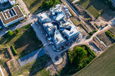 Vue aérienne de Chantier de construction du LTC - Linder Technology Campus dans la Wilhelm-Schickard-Straße dans le parc technologique Karlsruhe à le quartier Rintheim in Karlsruhe dans le département Bade-Wurtemberg, Allemagne