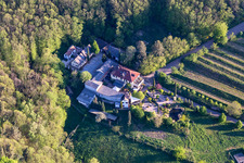 Vue aérienne de Bâtiment et manoir de la cave Sankt Annaberg à Burrweiler dans le département Rhénanie-Palatinat, Allemagne