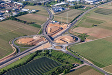 Vue aérienne de Élargissement du chantier B10 à le quartier Nußdorf in Landau in der Pfalz dans le département Rhénanie-Palatinat, Allemagne