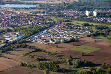 Vue aérienne de Nouvelle zone de développement à Wörth am Rhein dans le département Rhénanie-Palatinat, Allemagne