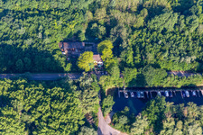 Vue aérienne de Vieux Rhin et Rheinschänke à Leimersheim dans le département Rhénanie-Palatinat, Allemagne
