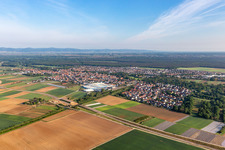 Vue d'oiseau de Bellheim dans le département Rhénanie-Palatinat, Allemagne