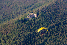 Ruines du château de Neuscharfeneck à Flemlingen dans le département Rhénanie-Palatinat, Allemagne d'en haut