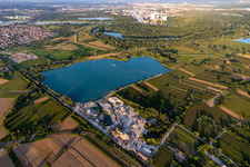 Vue aérienne de Gravier et gravier Willersinn à Hagenbach dans le département Rhénanie-Palatinat, Allemagne