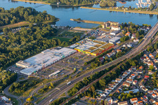 Vue aérienne de Centre Max à Wörth am Rhein dans le département Rhénanie-Palatinat, Allemagne