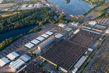 Usine de camions Daimler à Wörth am Rhein dans le département Rhénanie-Palatinat, Allemagne d'en haut
