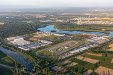 Vue aérienne de Zone industrielle d'Oberwald à Wörth am Rhein dans le département Rhénanie-Palatinat, Allemagne