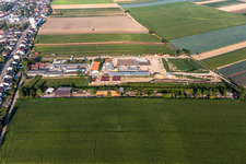 Kugelmann légumes biologiques nouvelle construction du hall de production à Kandel dans le département Rhénanie-Palatinat, Allemagne d'en haut