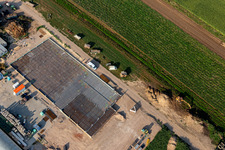 Kugelmann légumes biologiques nouvelle construction du hall de production à Kandel dans le département Rhénanie-Palatinat, Allemagne hors des airs