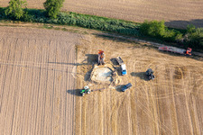 Vue aérienne de Construction de puits sur l'Erlenbach à Kandel dans le département Rhénanie-Palatinat, Allemagne