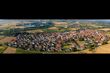 Vue aérienne de Panorama à Neupotz dans le département Rhénanie-Palatinat, Allemagne