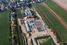 Kugelmann Biogemüse nouveau hall de production à Kandel dans le département Rhénanie-Palatinat, Allemagne depuis l'avion
