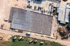 Vue d'oiseau de Kugelmann Biogemüse nouveau hall de production à Kandel dans le département Rhénanie-Palatinat, Allemagne