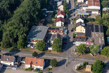Vue aérienne de Protection solaire pour portes/fenêtres Ghetto à Kandel dans le département Rhénanie-Palatinat, Allemagne