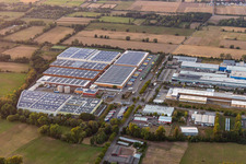 Vue oblique de Zone industrielle et commerciale Landau Ost avec Michelin Reifenwerke et APL Automobil-Prüftechnik Landau GmbH à Landau in der Pfalz dans le département Rhénanie-Palatinat, Allemagne
