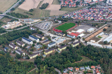 Photographie aérienne de Caserne du Südpfalz à Germersheim dans le département Rhénanie-Palatinat, Allemagne