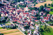 Vue aérienne de De l'est à le quartier Altingen in Ammerbuch dans le département Bade-Wurtemberg, Allemagne