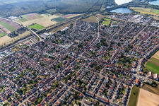 Vue aérienne de Neulußheim dans le département Bade-Wurtemberg, Allemagne