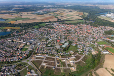 Vue aérienne de Philippsburg dans le département Bade-Wurtemberg, Allemagne