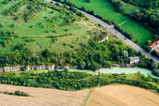 Vue aérienne de Carrière à le quartier Reusten in Ammerbuch dans le département Bade-Wurtemberg, Allemagne