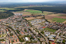 Quartier Linkenheim in Linkenheim-Hochstetten dans le département Bade-Wurtemberg, Allemagne depuis l'avion