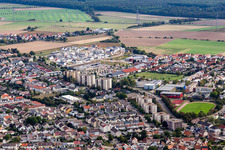 Enregistrement par drone de Quartier Linkenheim in Linkenheim-Hochstetten dans le département Bade-Wurtemberg, Allemagne