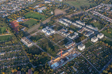 Parc technologique Karlsruhe à le quartier Rintheim in Karlsruhe dans le département Bade-Wurtemberg, Allemagne d'en haut