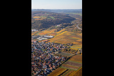 Vue aérienne de Locaux de l'usine Wellpappenfabrik GmbH à le quartier Sausenheim in Grünstadt dans le département Rhénanie-Palatinat, Allemagne