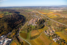 Vue aérienne de Château de Neuen à Neuleiningen dans le département Rhénanie-Palatinat, Allemagne