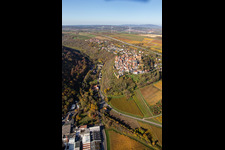 Vue aérienne de Château de Neuen à Neuleiningen dans le département Rhénanie-Palatinat, Allemagne