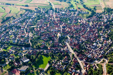 Photographie aérienne de Du sud-est à le quartier Ellmendingen in Keltern dans le département Bade-Wurtemberg, Allemagne