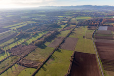 Photographie aérienne de Billigheimer Bruch, Erlenbachtal entre Barbelroth, Hergersweiler et Winden à le quartier Mühlhofen in Billigheim-Ingenheim dans le département Rhénanie-Palatinat, Allemagne