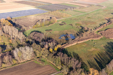 Billigheimer Bruch, Erlenbachtal entre Barbelroth, Hergersweiler et Winden à le quartier Mühlhofen in Billigheim-Ingenheim dans le département Rhénanie-Palatinat, Allemagne du point de vue du drone