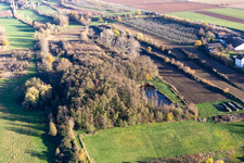 Vue oblique de Billigheimer Bruch, Erlenbachtal entre Barbelroth, Hergersweiler et Winden à Hergersweiler dans le département Rhénanie-Palatinat, Allemagne