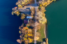 Anglerheim am Altrhein à Neupotz dans le département Rhénanie-Palatinat, Allemagne vue d'en haut
