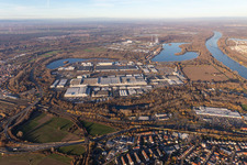 Photographie aérienne de Usine de camions Daimler à Wörth à le quartier Maximiliansau in Wörth am Rhein dans le département Rhénanie-Palatinat, Allemagne