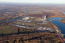 Photographie aérienne de Zone industrielle d'Oberwald à Wörth am Rhein dans le département Rhénanie-Palatinat, Allemagne