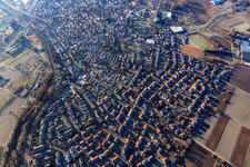Hagenbach dans le département Rhénanie-Palatinat, Allemagne vue d'en haut