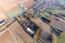 Photographie aérienne de Salle incendiée à le quartier Schaidt in Wörth am Rhein dans le département Rhénanie-Palatinat, Allemagne