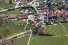 Vue aérienne de Domaine viticole Fritz Walter à Niederhorbach dans le département Rhénanie-Palatinat, Allemagne
