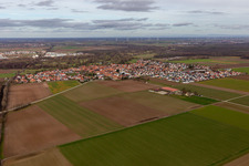 Steinweiler dans le département Rhénanie-Palatinat, Allemagne depuis l'avion