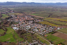 Quartier Billigheim in Billigheim-Ingenheim dans le département Rhénanie-Palatinat, Allemagne vue d'en haut