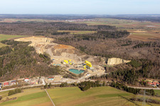 Vue oblique de Carrière, gravière Georg Mast, décharge à le quartier Sulz am Eck in Wildberg dans le département Bade-Wurtemberg, Allemagne