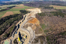 Carrière, gravière Georg Mast, décharge à le quartier Sulz am Eck in Wildberg dans le département Bade-Wurtemberg, Allemagne hors des airs