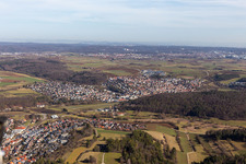 Vue aérienne de Grafenau, Schafhausen à le quartier Dätzingen in Grafenau dans le département Bade-Wurtemberg, Allemagne