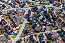 Vue aérienne de Rue Peruser à le quartier Malmsheim in Renningen dans le département Bade-Wurtemberg, Allemagne